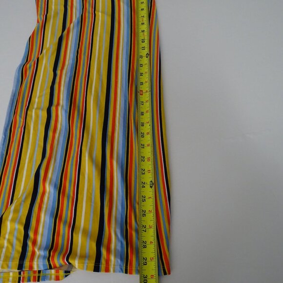 Eye Candy Multicolor Striped Off-Shoulder Jumpsuit Belted Size 1X Split Wide Leg - Picture 12 of 13
